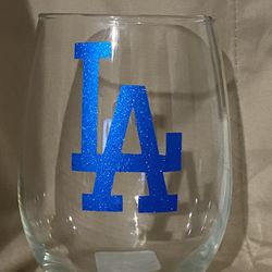 Dodgers Wine Glass
