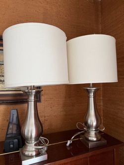 Two night stand lamps silver