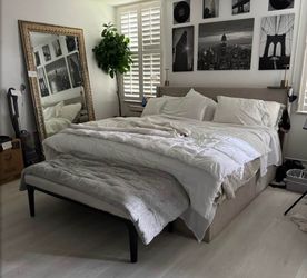 King size bed frame and mirror