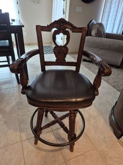3 solid wood 24 inch swivel barstools