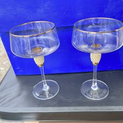 Marlelote gold-rimmed coupe/martini glasses