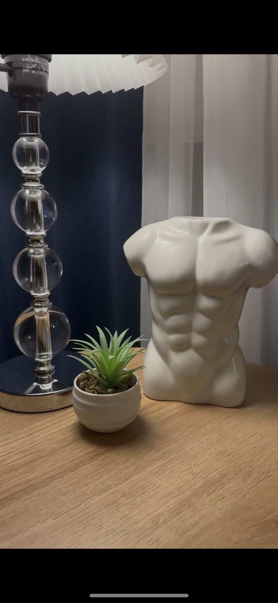 Ceramic male body statue vase pot planter