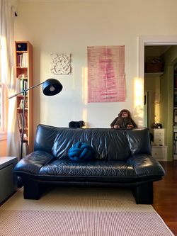Vintage Nicoletti Black Leather Sofa