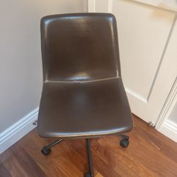 Chocolate Brown Leather Swivel Chair