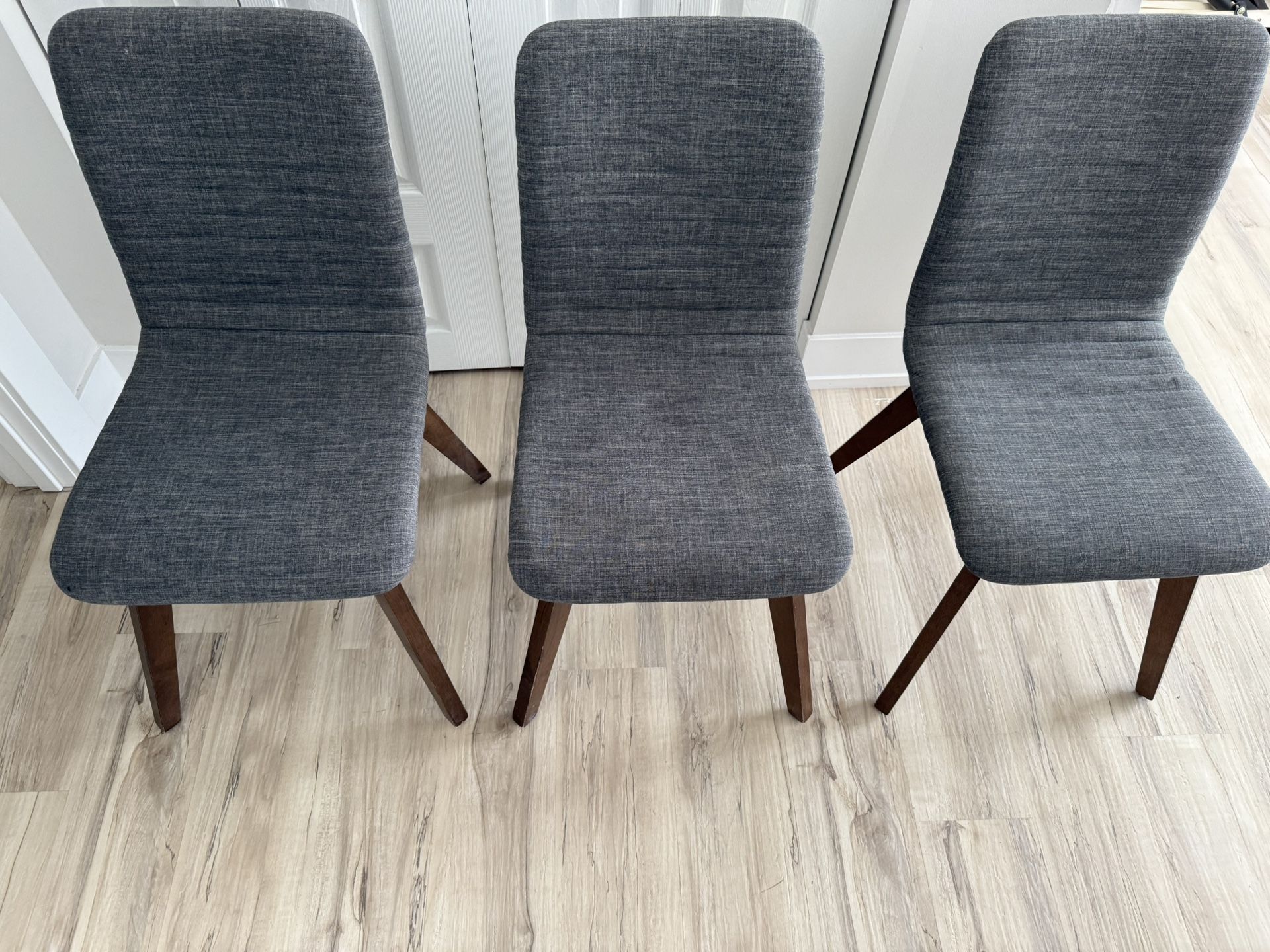 3 Dining Chairs - Grey