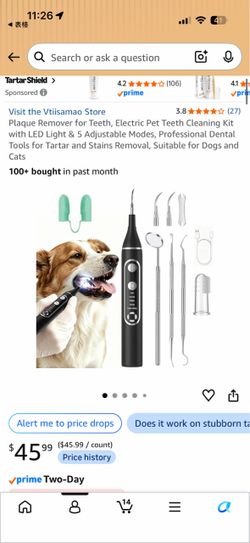 Electric Pet Teeth Cleaning Kit with LED Light & 5 Modes (For Dogs & Cats)