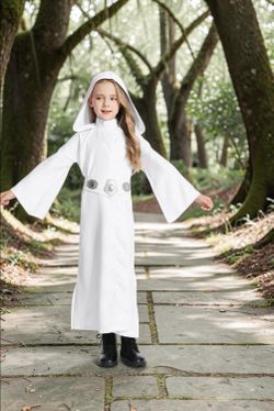 Kids Girls Princess Leia Organa Inspired Costume, S