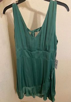 Green Sleeveless Mini Dress with Tie Back