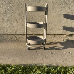 Round metal utility cart