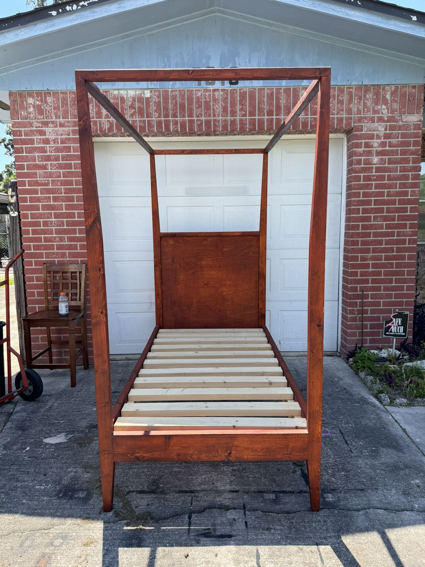 Twin Size Redwood Canopy Bed