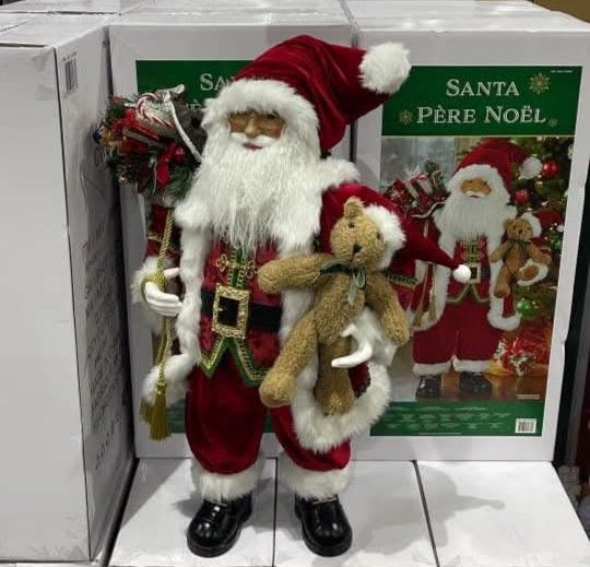 Pere Noel Traditional Santa , 34" Tall Christmas Decor