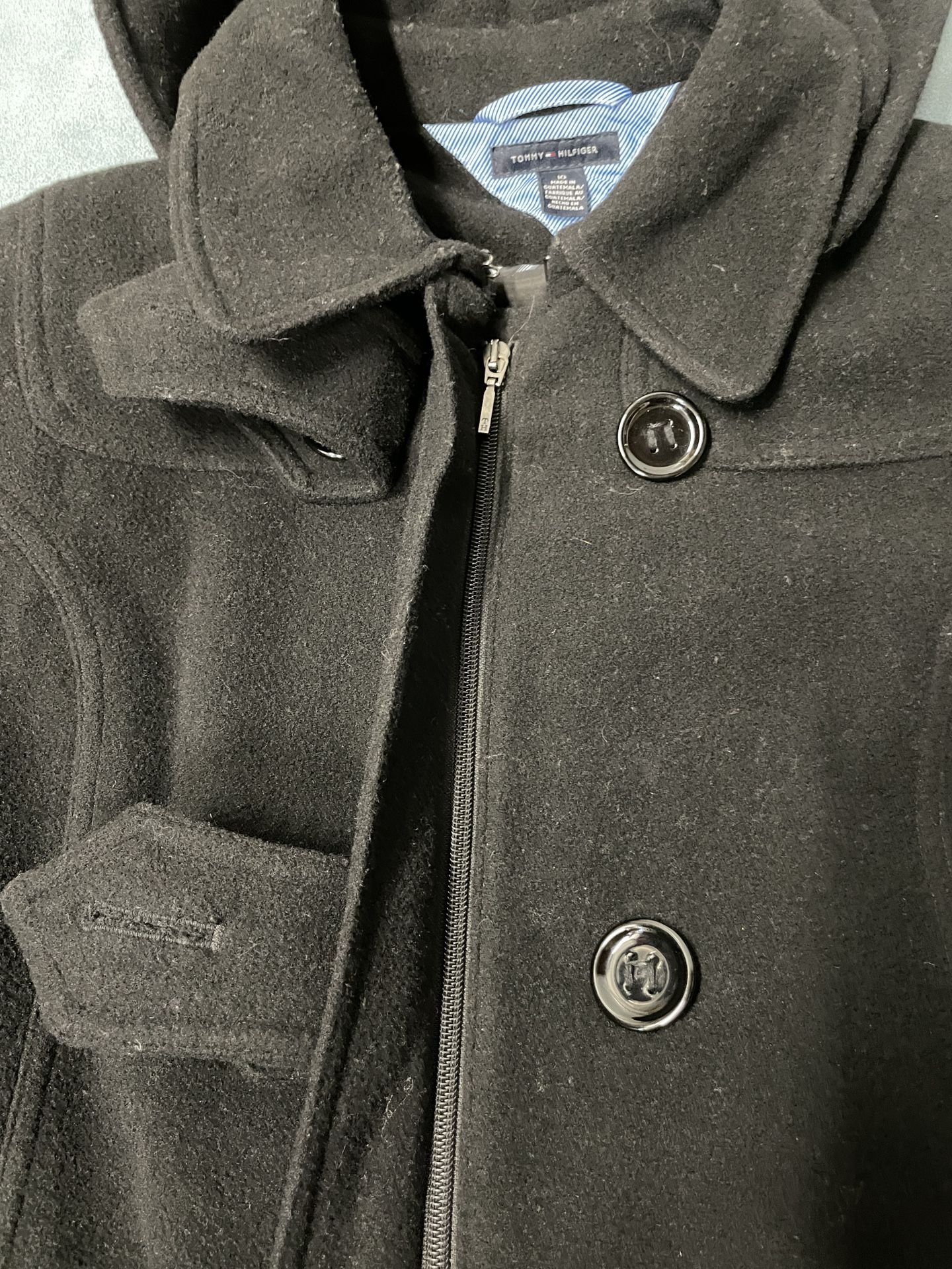 Pre Owned Women´s  Black Wool Blend Pea Coat Size 10 Jacket Coats & Jackets