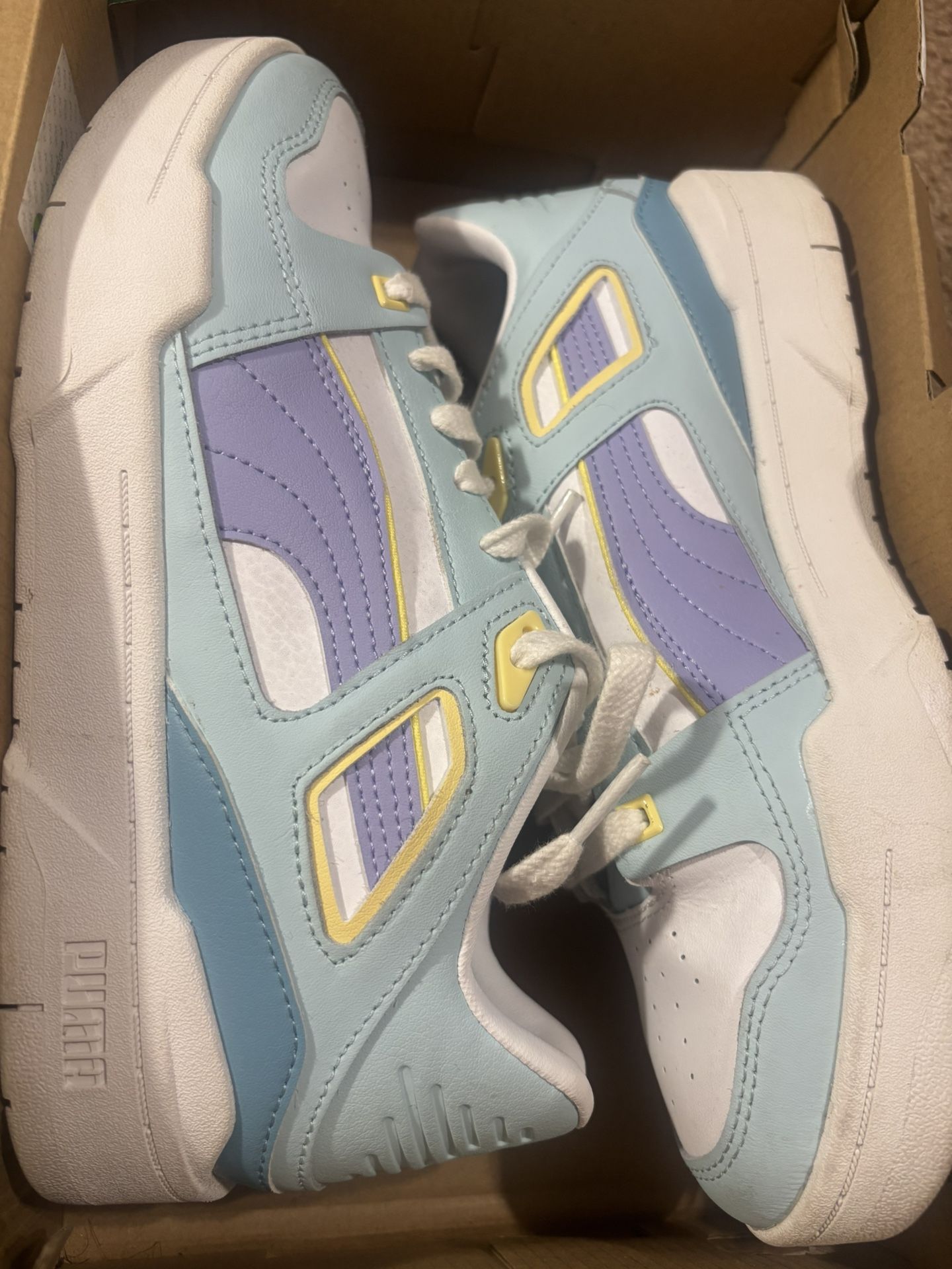 Puma Pastel Sneakers (blue, lavender, yellow)