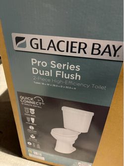 GLACIER BAY. Pro Series Dual Flush 2-Piece High-Efficiency Toilet