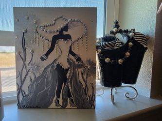 Canvas 3D painting and towel holder