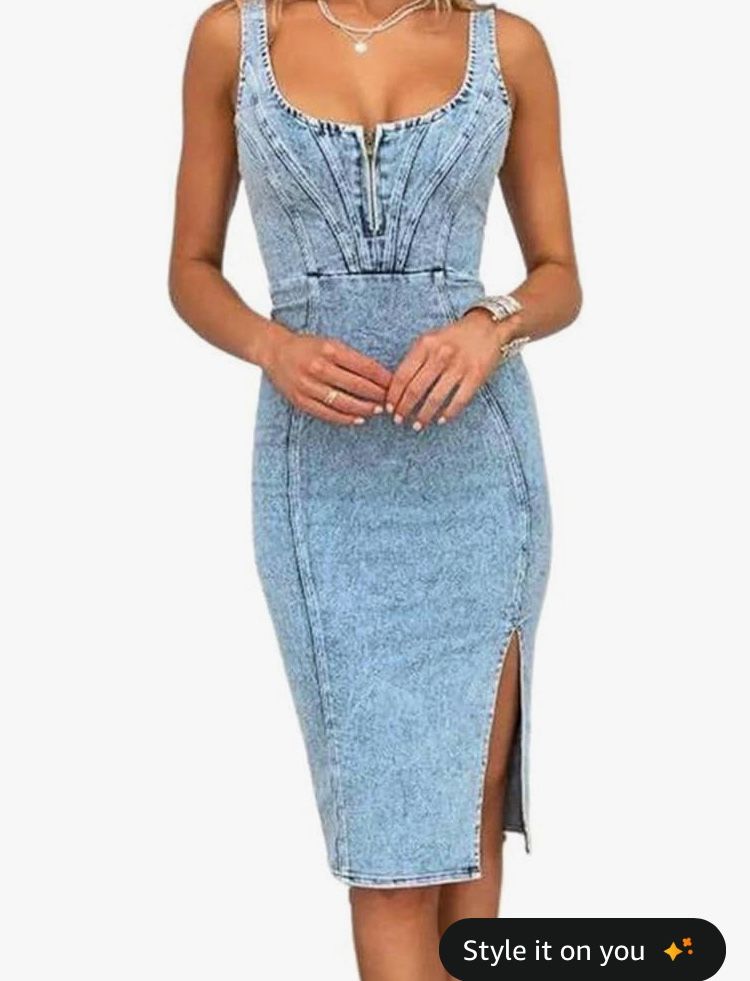 Denim MIDI Dress- New!