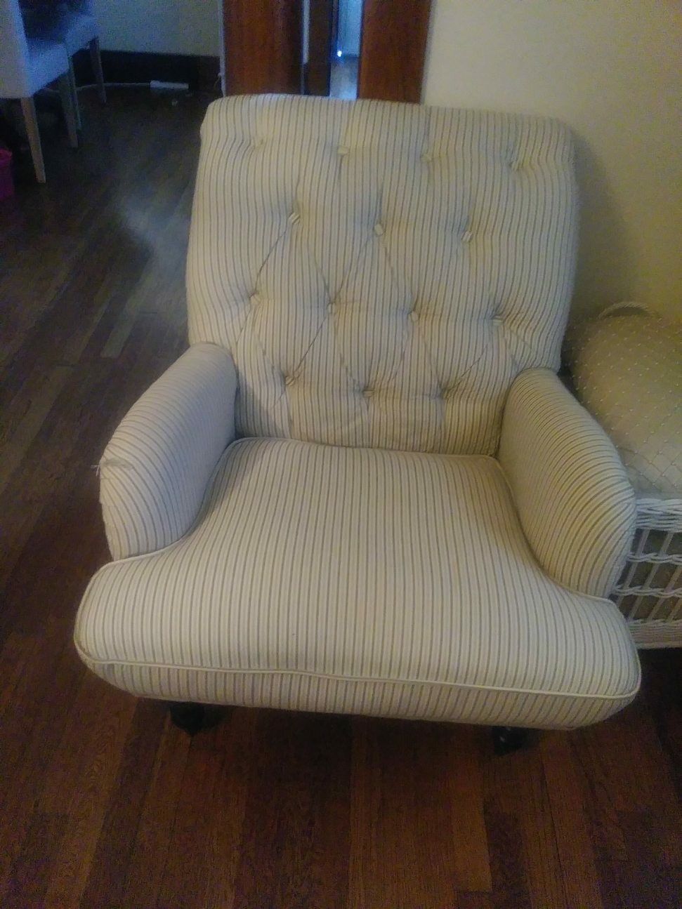 2 Pier One Tufted Nailhead Chairs