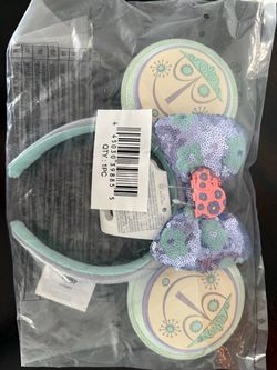 New!!! Disney Minnie Mouse Ears Headband with Sequin Bow