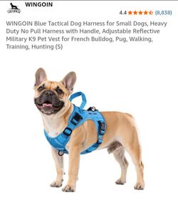NEW BLUE TACTICAL DOG HARNESS FOR SMALL DOG