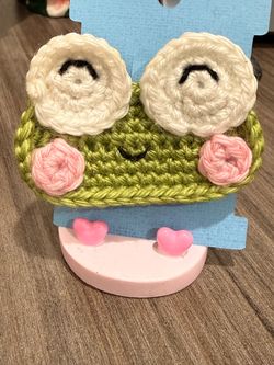 Handmade Crochet Frog Hair Clip
