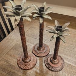 Palm Tree Candlestick Holders