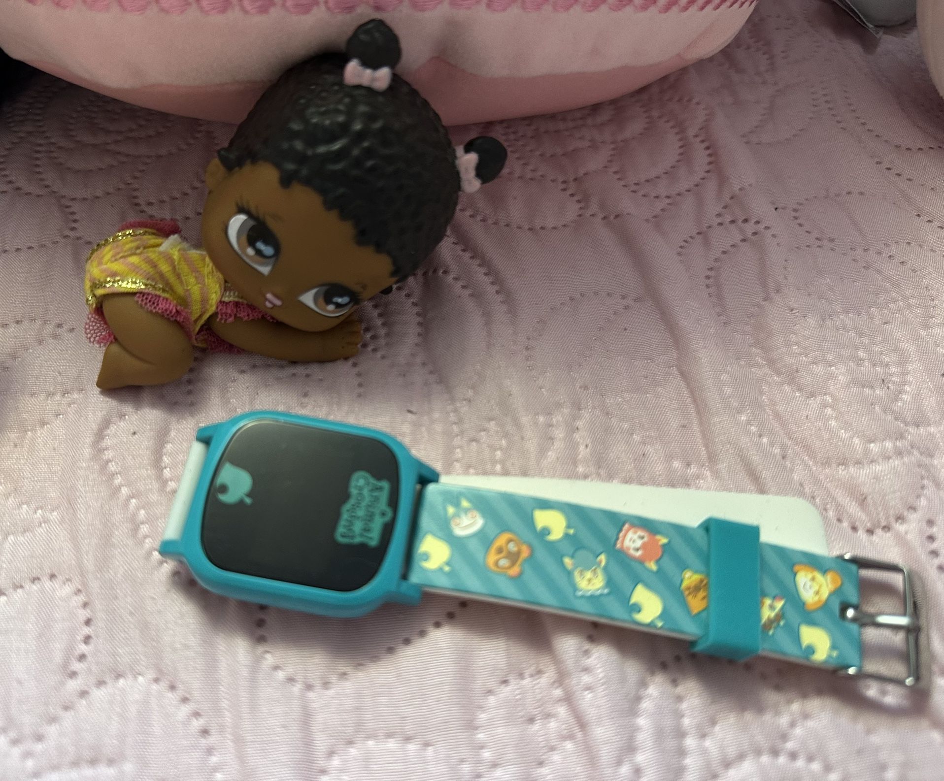 bratz doll and animal crossing watch