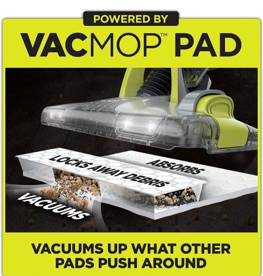Shark VM252 VACMOP Pro Cordless Hard Floor Vacuum Mop with LED Headlights