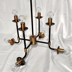 Black And Brass Art Deco Inspired Chandelier