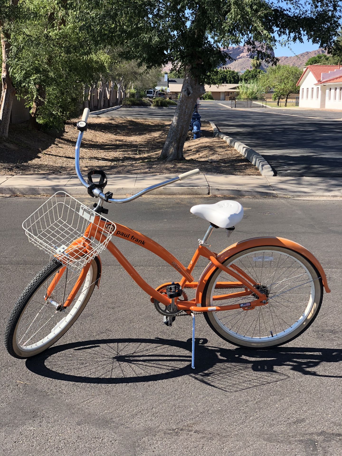 Nirve Paul Frank Cruiser bike - Orange Julius in cool orange color with basket!