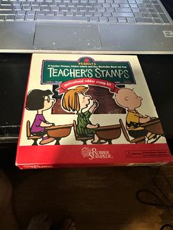 Peanuts Teacher’s Stamps motivational rubber stamp kit
