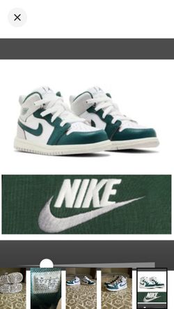 Nike Air Jordan 1 Mid SE toddler sneakers in the "Oxidized Green" (8c)