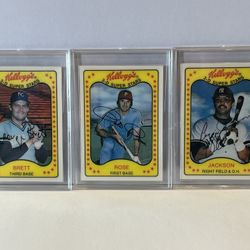 1981 Kellogg’s 3-D Super Stars Rose Jackson & Brett #63, 8, & 3