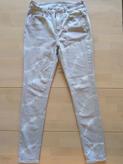 Gray and white tie dye skinny jeans