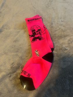 Chrome socks skeleton pink
