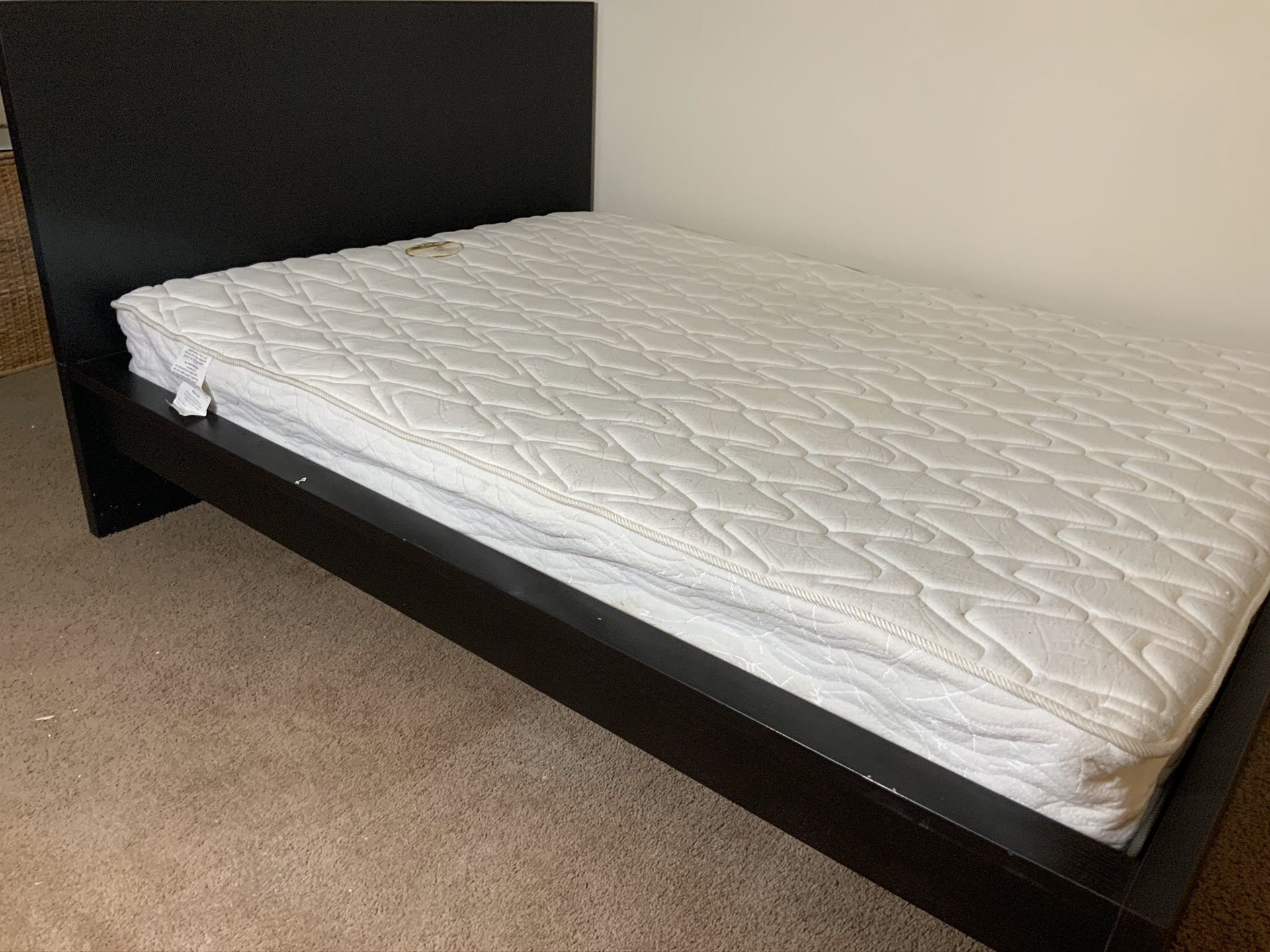 IKEA MALM Queen bed frame and mattress
