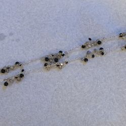 Vintage Silver Beaded Necklace 38 Inches 