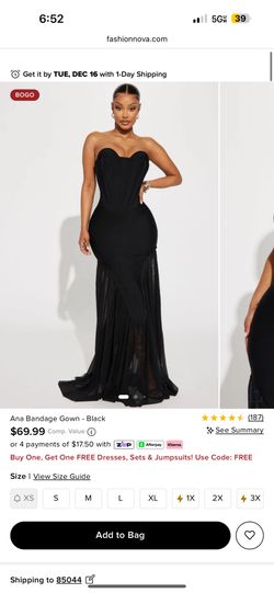 Ana Bandage Gown - Black