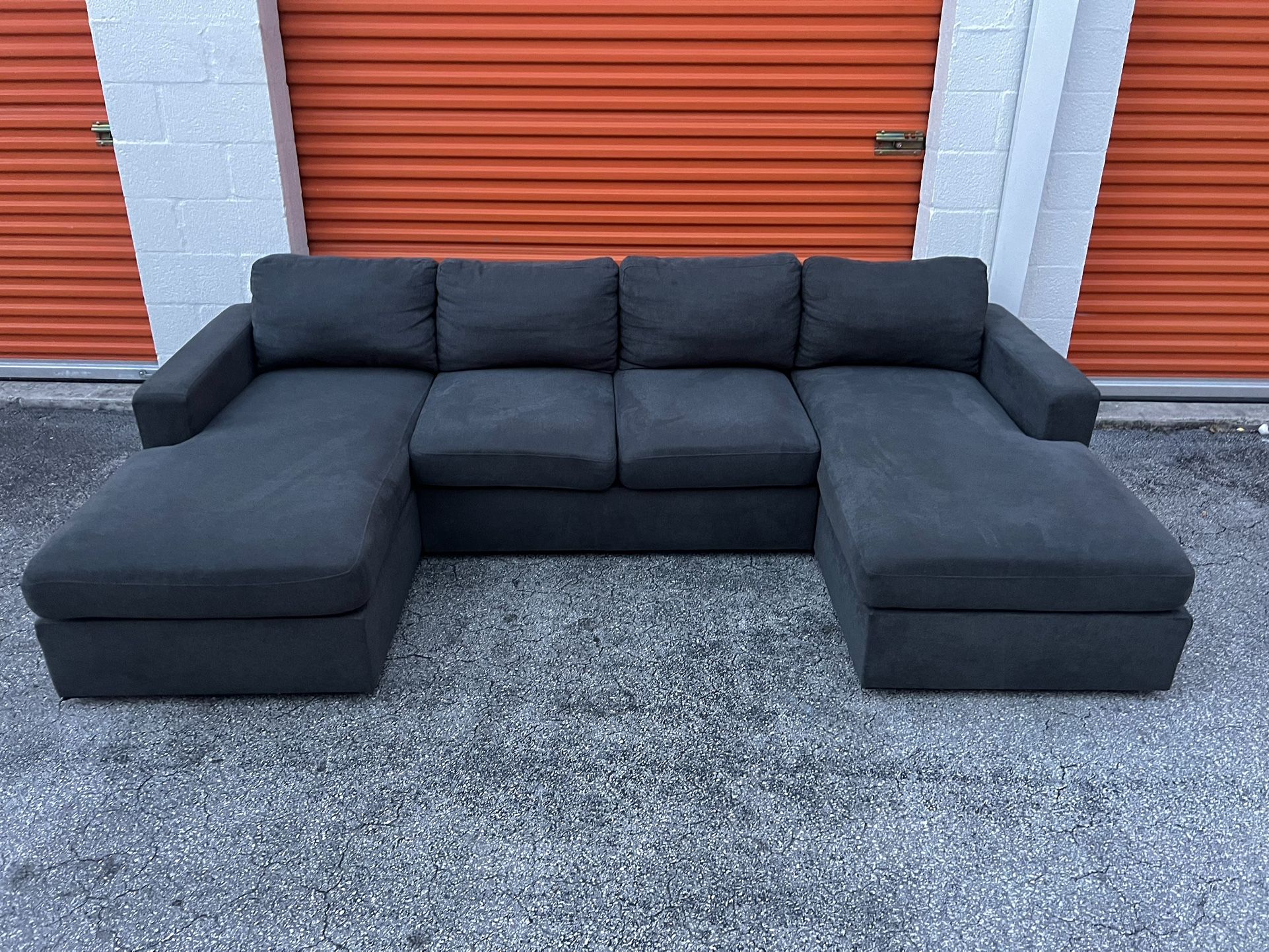 Gray U Shape L Sectional Sofa