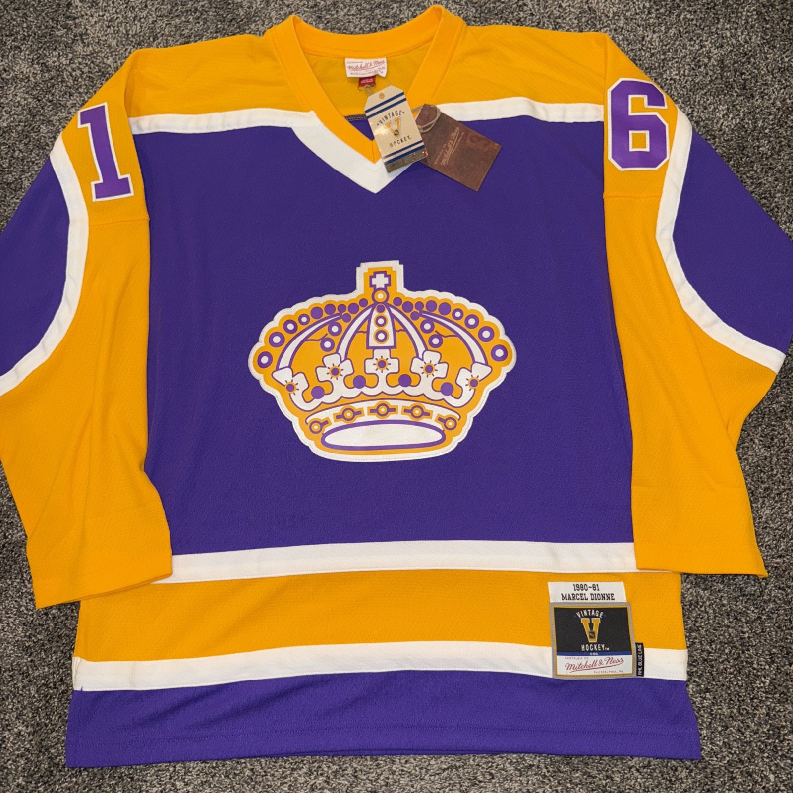 MITCHELL NESS LOS ANGELES KINGS MARCEL DIONNE BLUE LINE JERSEY