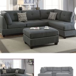 3 Pc Sectional Set With Ottoman 
