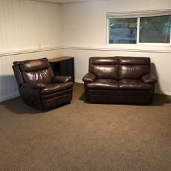 Leather Loveseat And Recliner $50