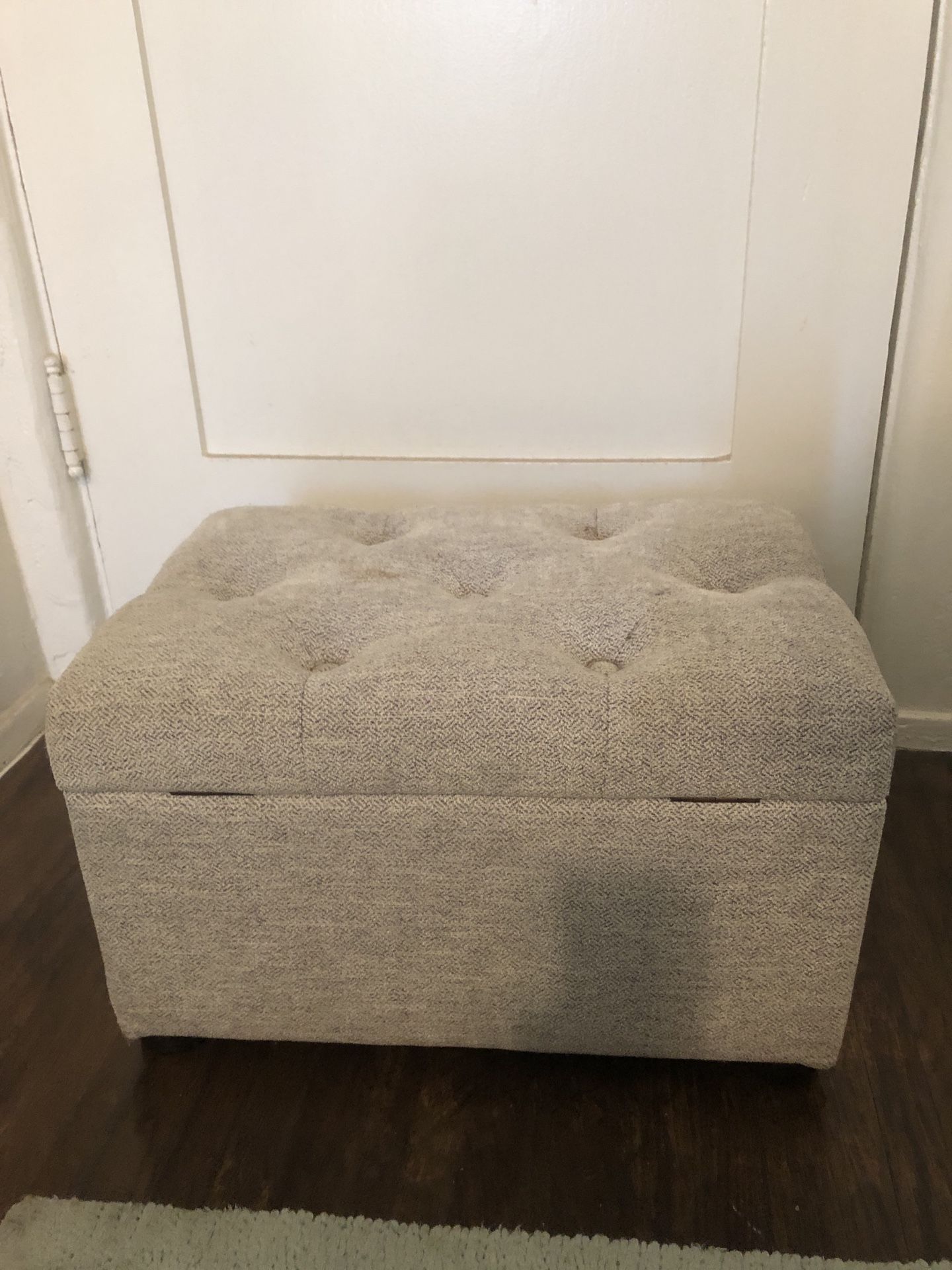 Grey Bench/Ottoman With Storage Space