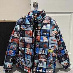 Hypland Naruto VS Sasuke Scenes Puffer Jacket (Multi), Size L
