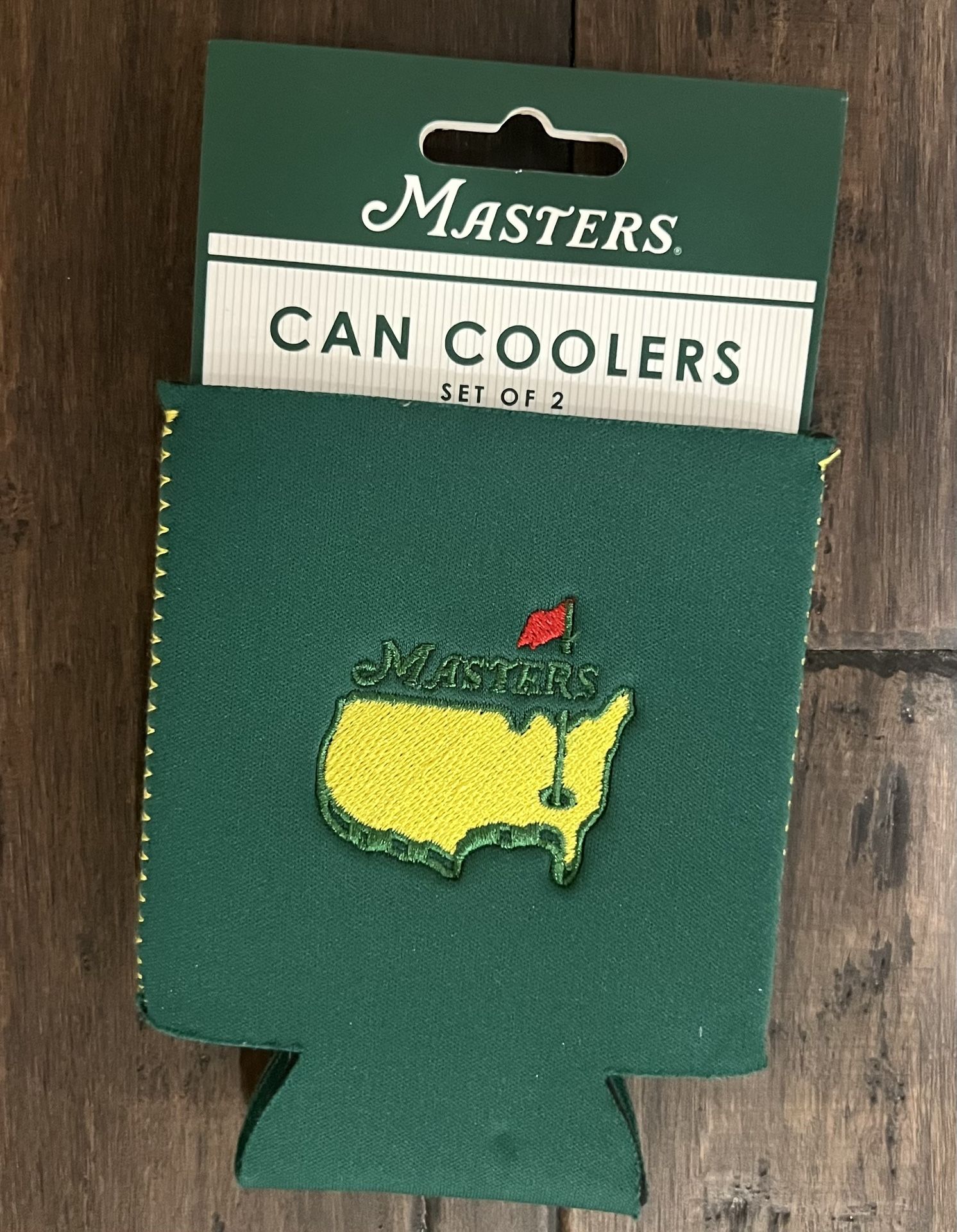 2022 Masters Tournament Green Can Coolers Set of 2 Augusta National Golf Koozie
