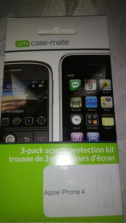New case-mate 3 pack screen protector Apple iPhone 4