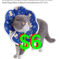 BAMY Cat Recovery Collars Waterproof Pet Cone Stop Licking After Surgery Kitten Elizabethan Collar for Cats Small Dogs (Blue,  Small (Neck circumferen