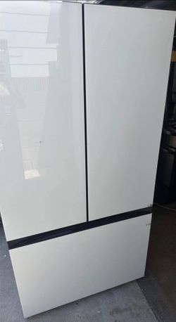 SAMSUNG WHITE GLASS BESPOKE SMART FRENCH DOOR REFRIGERATOR