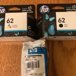 Genuine HP 62 Black and Tri-Color Ink Cartridges Expired 2016 New Sealed