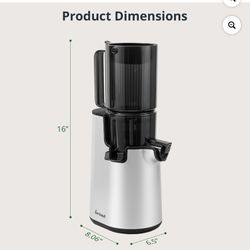 Cold Press Juicer, Masticating Juicer with 5.4" Wide Feed Chute, 350w Slow Juicer Machines Fit Whole Vegetables and Fruits with High Juice Yield, Easy