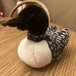 Plush duck - black and white spotted - wild republic